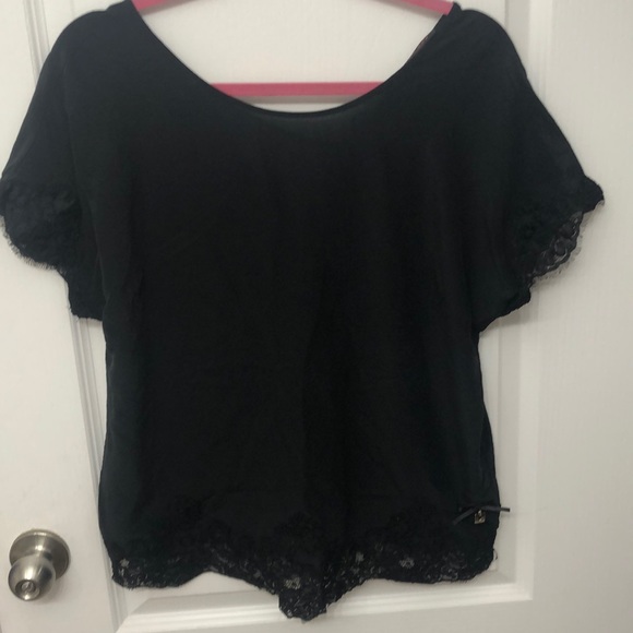 Twin Set Medium black & lace top - Picture 1 of 1